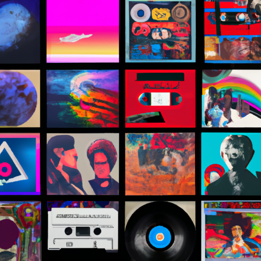 A collage of various album covers from the '80s, showcasing the diverse range of music styles during the decade