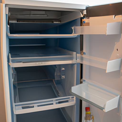 A refrigerator with its door open revealing potential issues