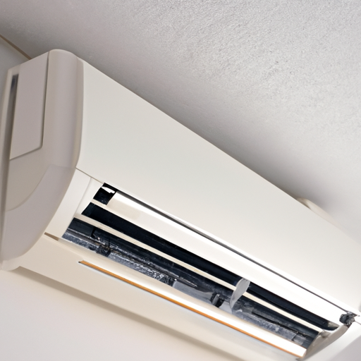 An air conditioner unit with warm air coming out