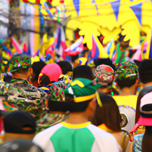 A crowd of people in colorful attire celebrating a local festival, showcasing Phuket's rich cultural heritage.